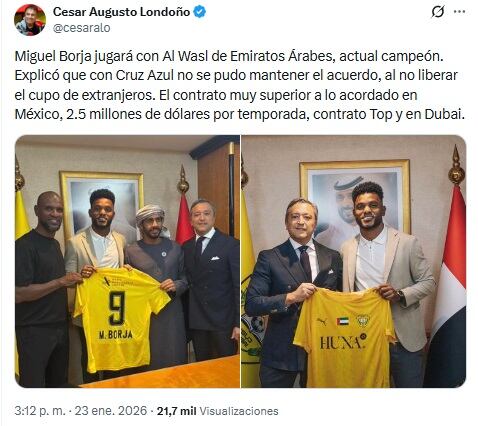 Pantallazo X: @cesaralo