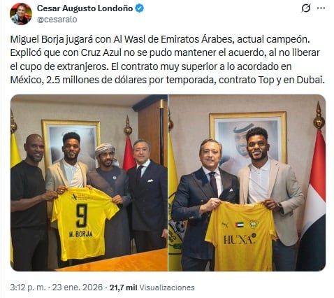 Pantallazo X: @cesaralo