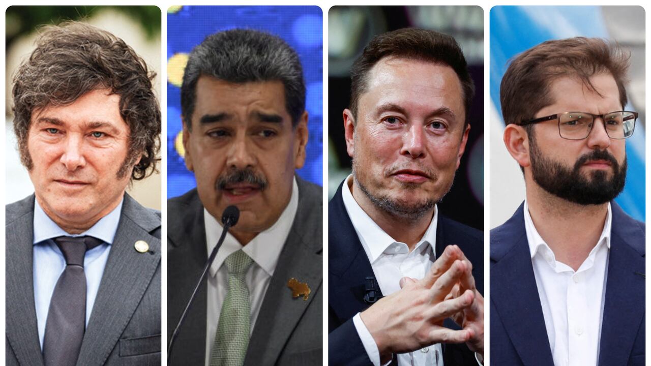 Nicolás Maduro, Javier Milei, Elon Musk y Gabriel Boric