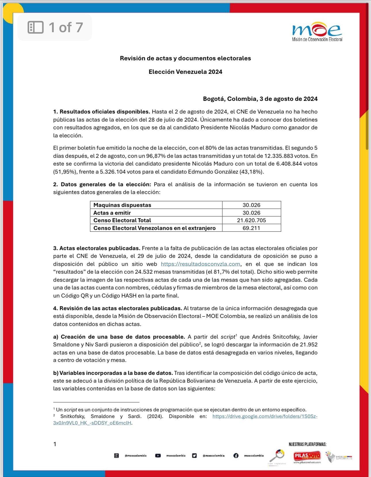 Informe de la MOE ColombiaInforme de la MOE Colombia