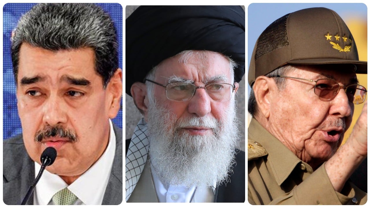Nicolás Maduro, Ali Jamenei y Raúl Castro