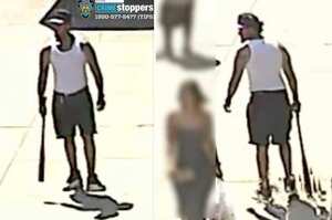 Ataque bate de béisbol NY. Foto NYPD.