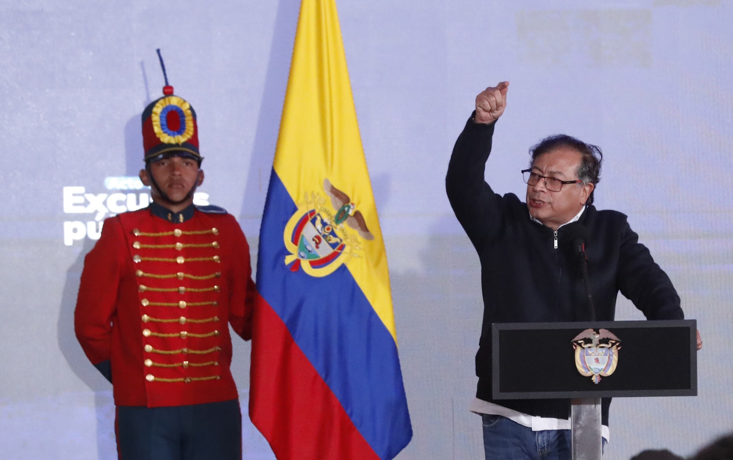 Presidente Gustavo Petro en el acto de perdón del Estado por los falsos positivos