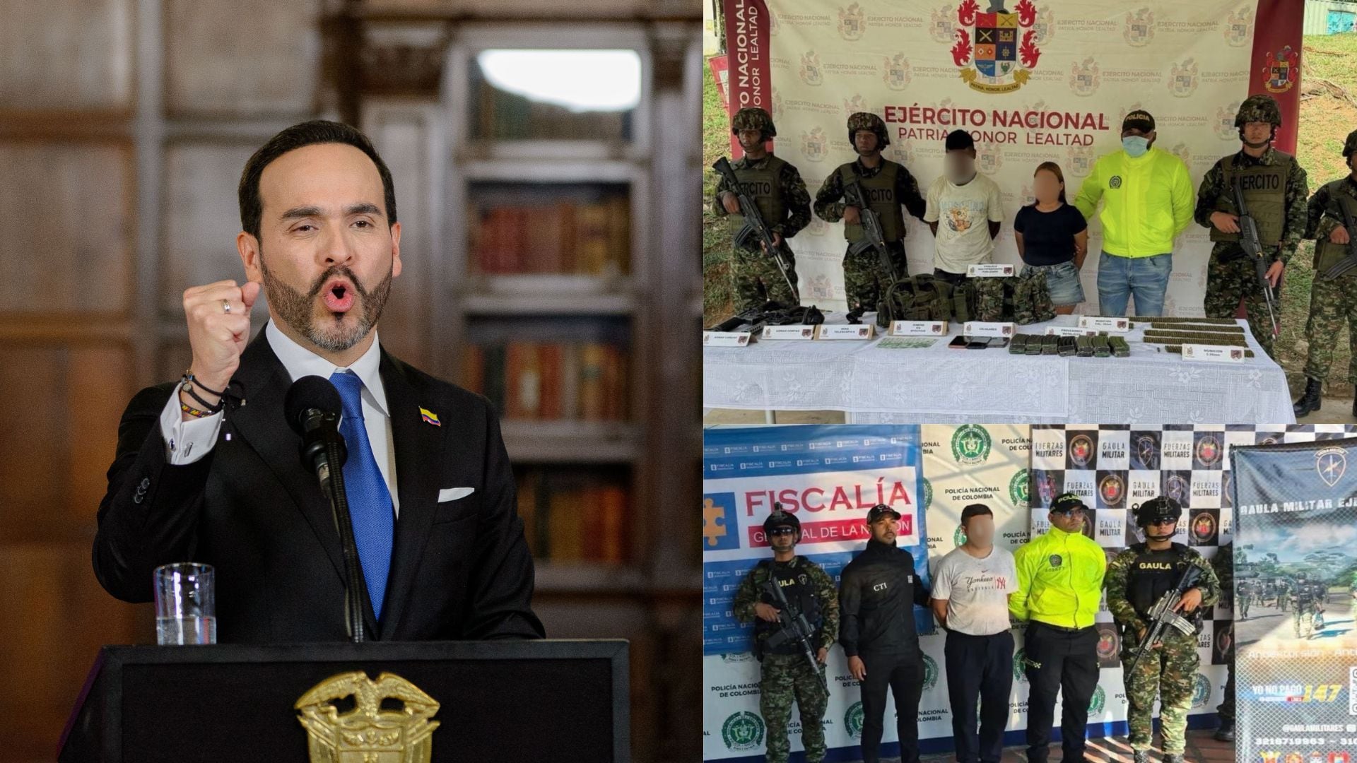 El Gobierno de Abelardo De La Espriella ha informado sobre diferentes operaciones de la Fuerza Pública contra estructuras armadas y organizaciones criminales.