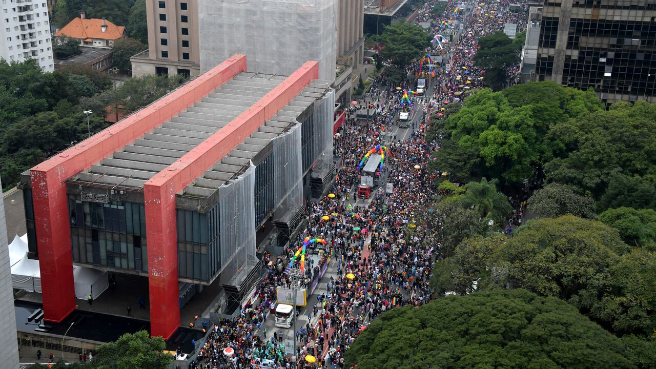 Marcha del Orgullo LGBTI en Sao Paulo, Brasil.