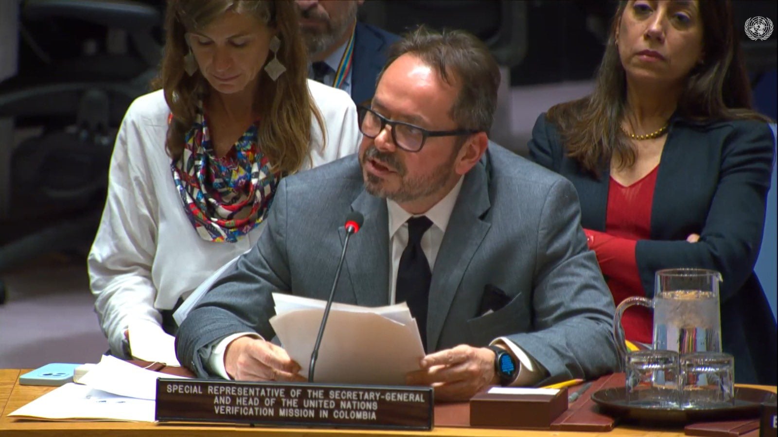 El representante de la Secretaría General de la ONU en Colombia y jefe de la Misión de Verificación, Carlos Ruiz Massieu, presenta ante el Consejo de Seguridad su informe trimestral de seguimiento a la implementación del Acuerdo de Paz.