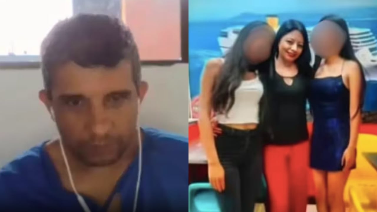 Al costado izquierdo, Cristian Camilo Valencia Hurtado, y al lado derecho las tres mujeres asesinadas por este.