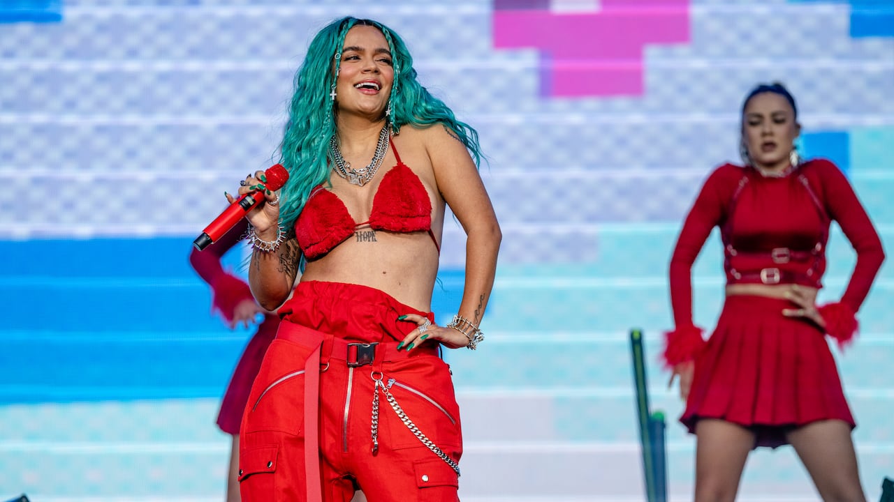AUSTIN, TEXAS - OCTOBER 10: Karol G performs at ACL Music Festival at Zilker Park on October 10, 2021 in Austin, Texas. (Photo by Josh Brasted/FilmMagic)