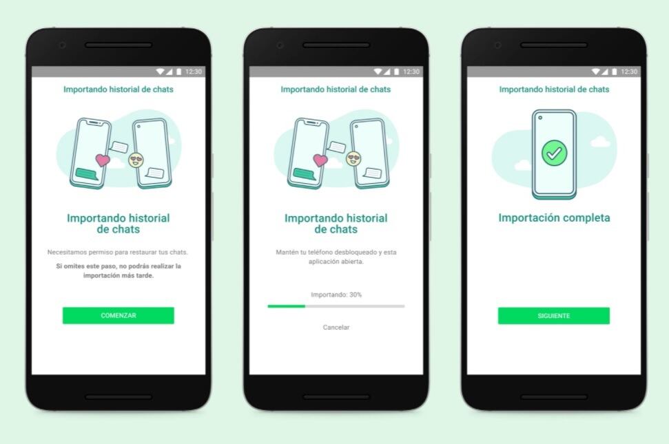 La función de transferencia de historial entre iOS y Android de WhatsApp.
WHATSAPP OFICIAL