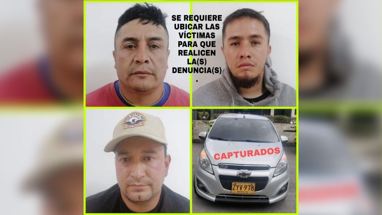 Capturados por robo en la Calle 100 en Bogotá.