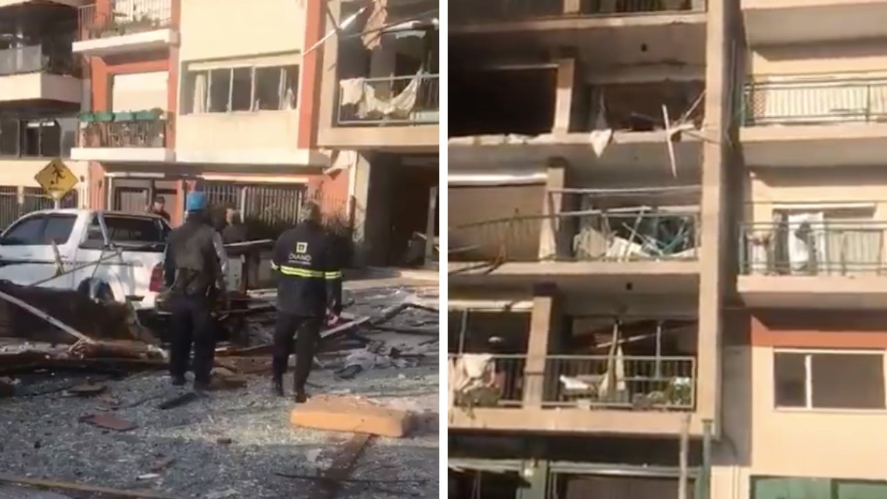 Así quedó el edificio en Montevideo, Uruguay, tras registrarse una dura explosión al parecer por una fuga de gas