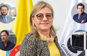 En el centro de la imagen, la magistrada Fabiola Márquez.