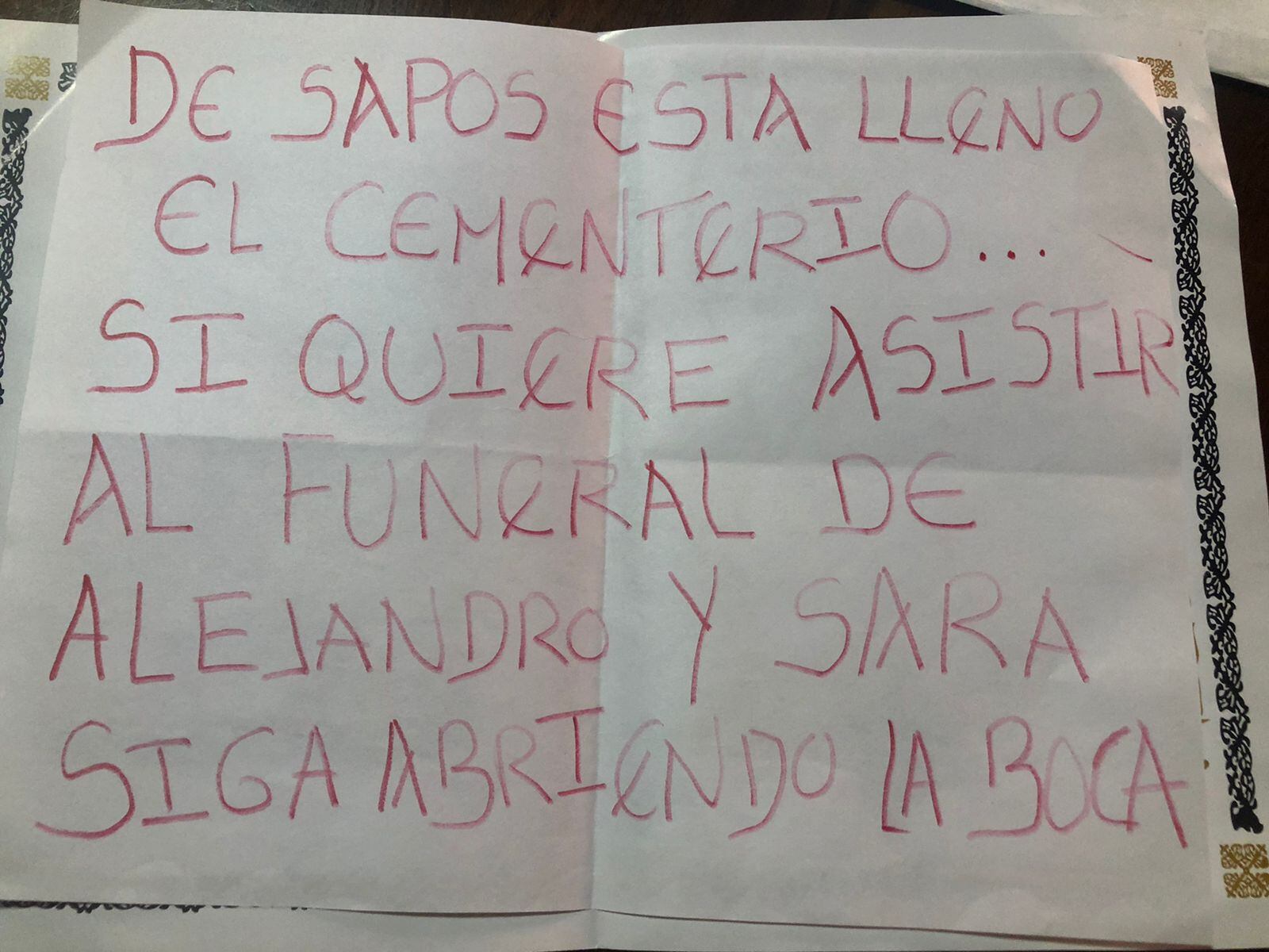 Testigos clave contra Richard Aguilar recibieron una tarjeta de condolencias como amenaza