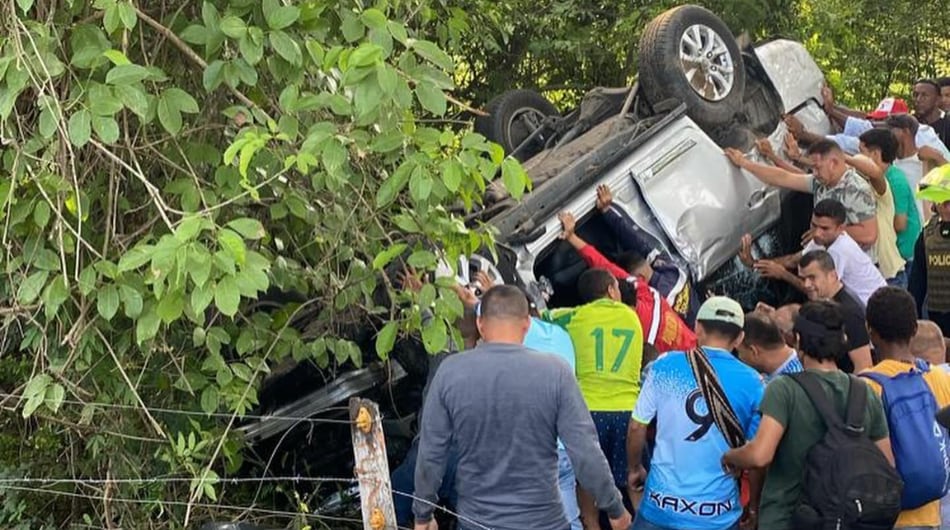 Accidente de tránsito en el departamento del Cesar este 18 de mayo.