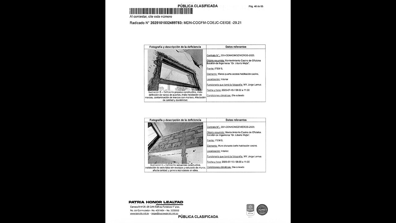  La Inspección del Ejército documentó en terreno los retrasos en las obras, que se contrataron por más de 60.000 millones de pesos.