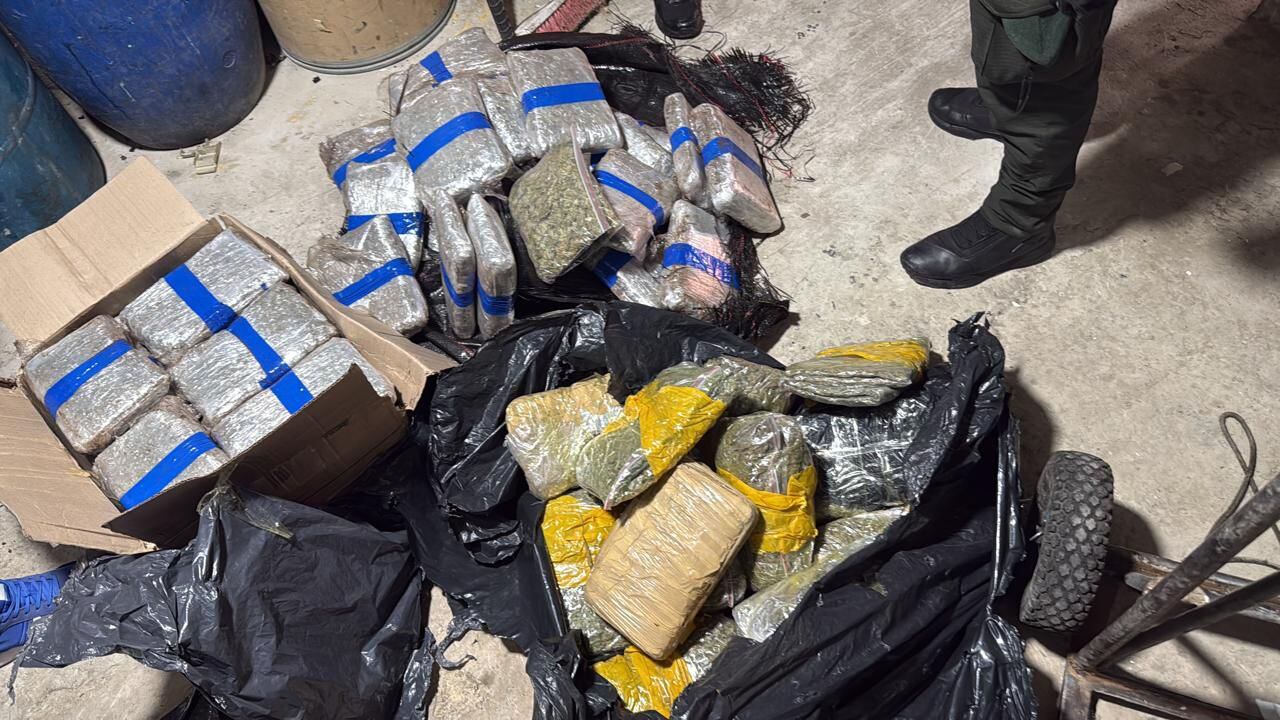 La policía metropolitana logró incautar 60 kilos de marihuana escondidos bajo tierra