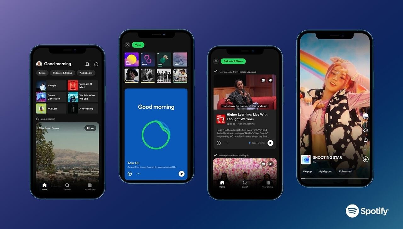 Nuevo diseño de interfaz de Spotify con inteligencia artificial.