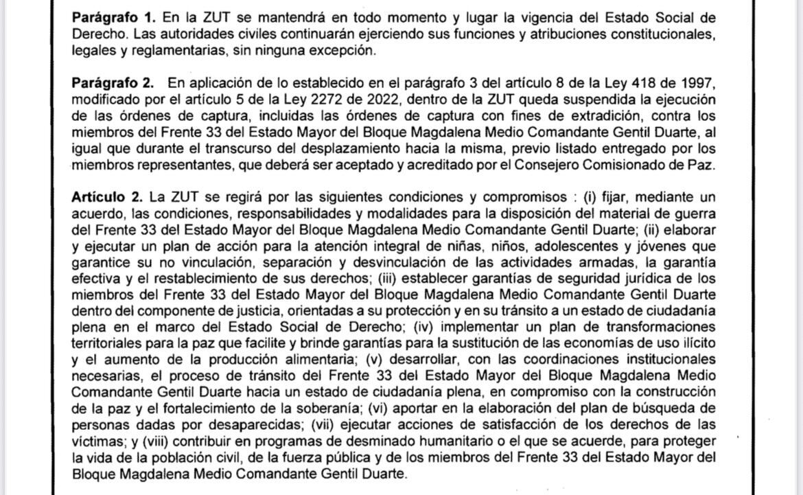 Apartes resolución frente 33 disidencias de las Farc