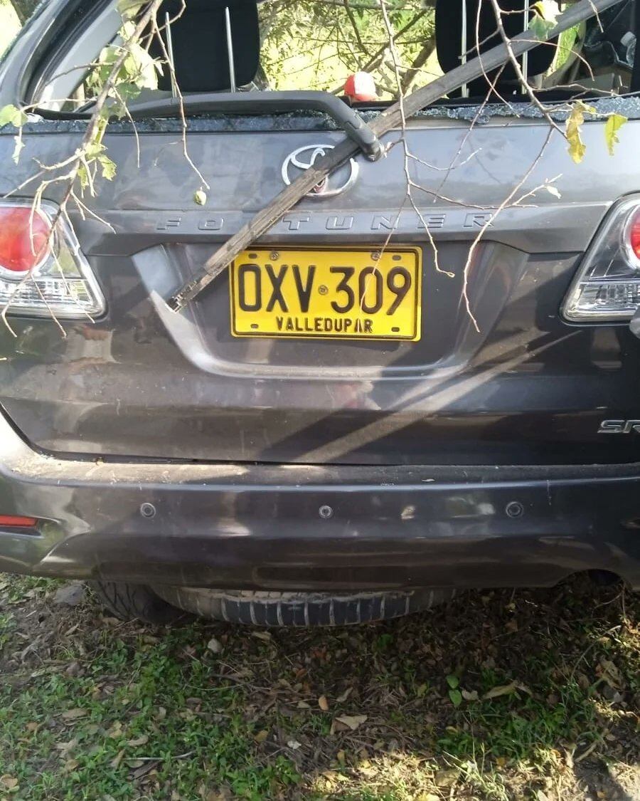 Esta es la placa del vehículo que pertenecería también a la Gobernación de Cesar.