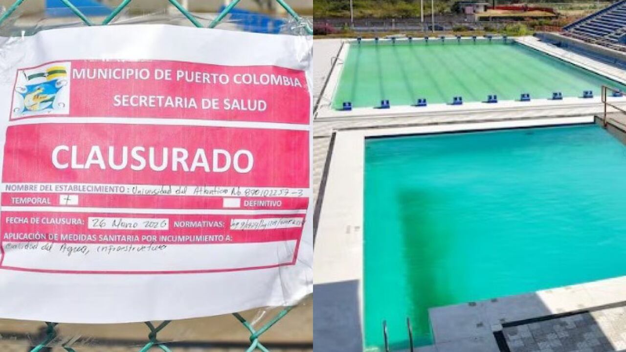 Este es el sello de cierre en las piscinas de las Universidad del Atlántico.