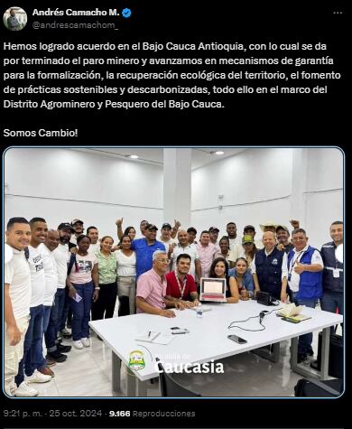 Después de un extenso proceso de diálogo, el paro minero en Antioquia fue levantado, marcando un hito en la relación entre los mineros y el Gobierno, que busca implementar prácticas mineras más sostenibles.