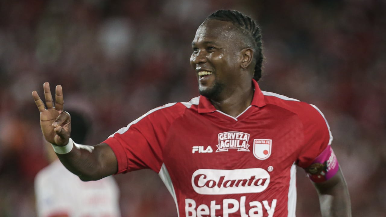 Hugo Rodallega, delantero y capitán de Independiente Santa Fe.