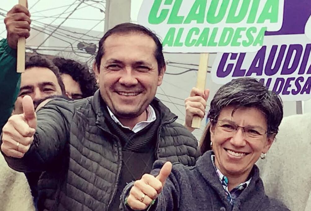 Antonio Sanguino y Claudia López en la campaña a la Alcaldía de Bogotá.