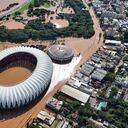 El estadio Beira Rio inundado después de fuertes lluvias en Porto Alegre, estado de Rio Grande do Sul, Brasil, el martes 7 de mayo de 2024. (Foto AP/Carlos Macedo)