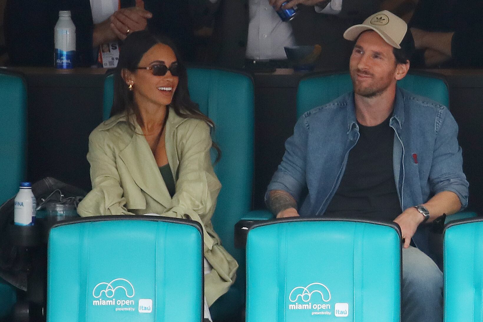 Lionel Messi junto a su esposa Antonella Roccuzzo en Miami.