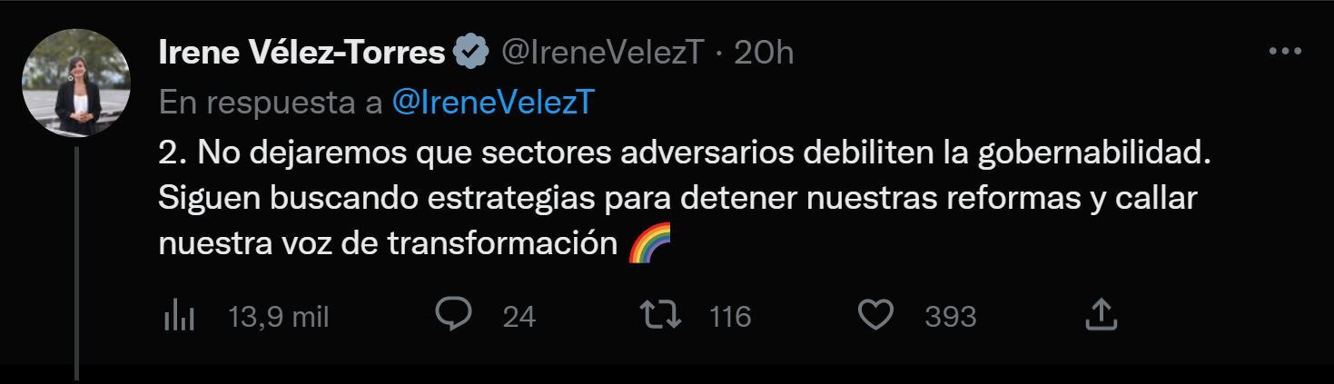 Trino Ministra Irene Vélez