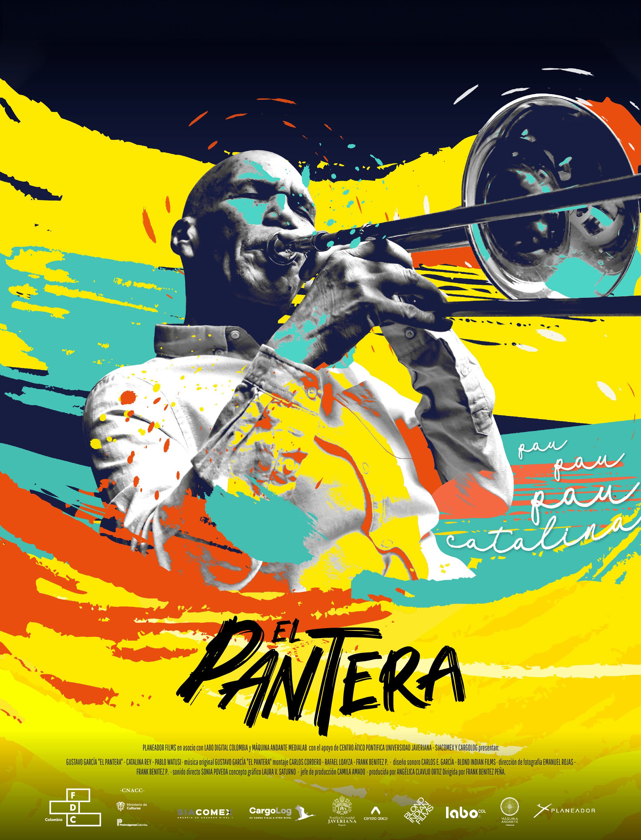 “El Pantera”, el largometraje documental que narra la vida del músico, trombonista y arreglista Gustavo Emilio García Olivo, conocido artísticamente como Pantera. Dirigida por Frank Benítez Peña, producida por Angélica Clavijo Ortiz y distribuida por Labodigital Colombia