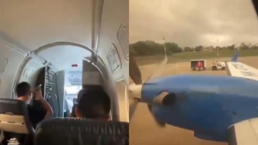 El video que duró algunos segundos fue grabado por uno de los pasajeros.