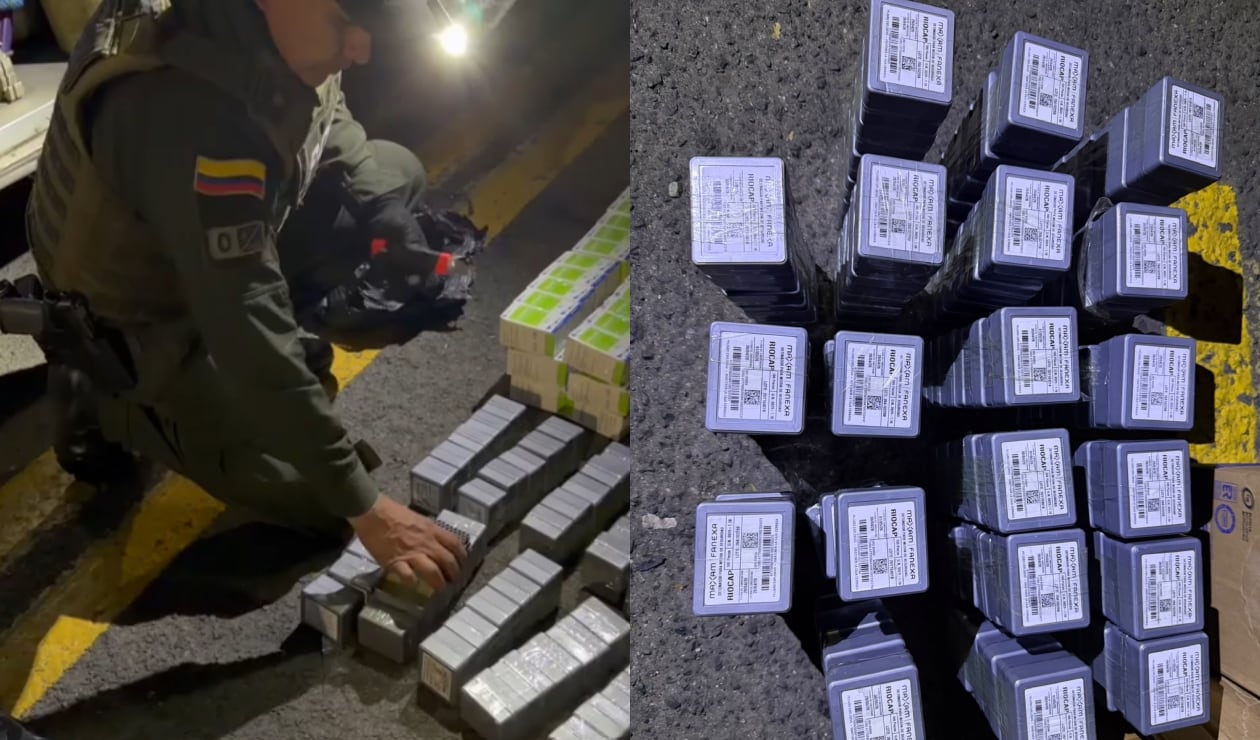 El bus que recorría la vía entre Ipiales y Medellín llevaba casi 300 frascos de ketamina, 3.000 pastillas de rivotril y 1.000 dispositivos que activan cargas explosivas.