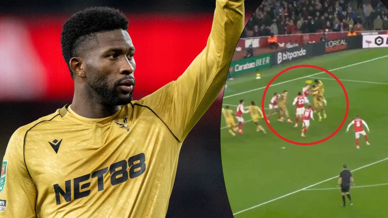 Jefferson Lerma, volante colombiano / Momento exacto de la asistencia.