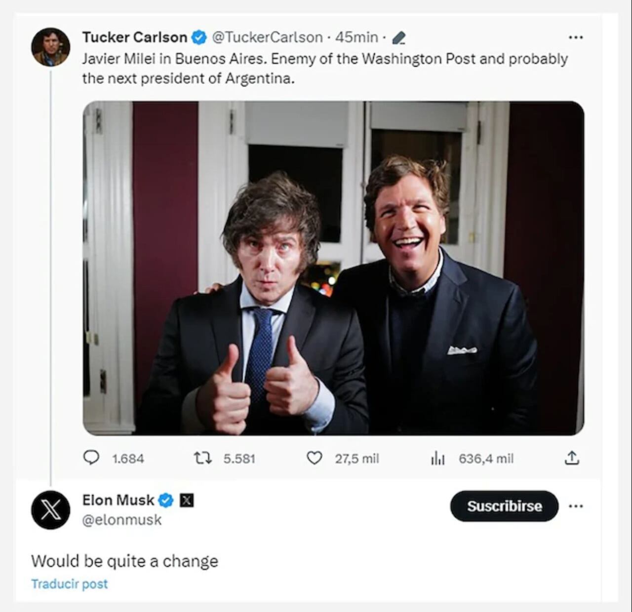 El mensaje de Musk fue eliminado minutos después de haberlo publicado