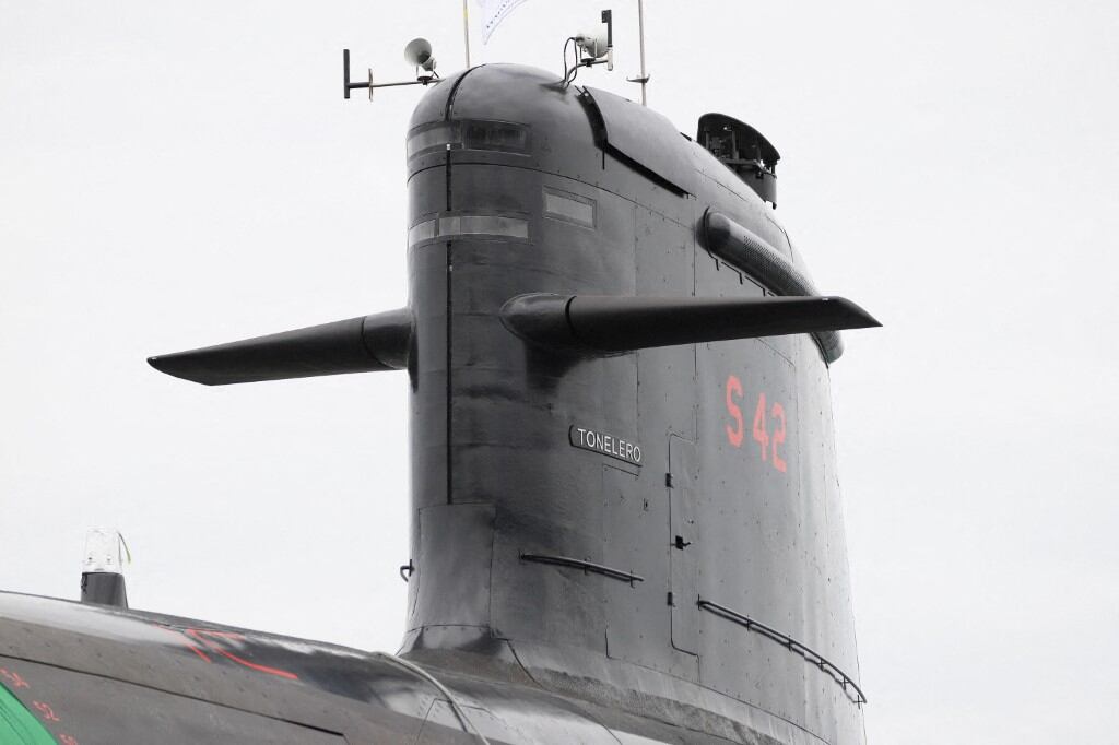 Submarino Tonelero en la base naval de Itaguaí, estado de Río de Janeiro.