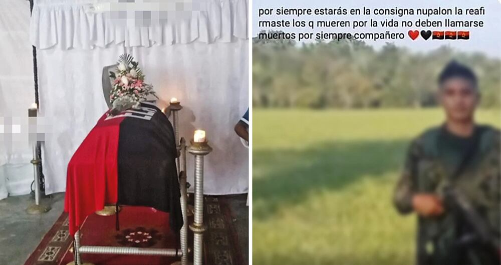 En un video se ve cómo el ELN puso su bandera en el ataúd de Andrés. El menor fue reclutado para pagar “servicio” durante dos años. 