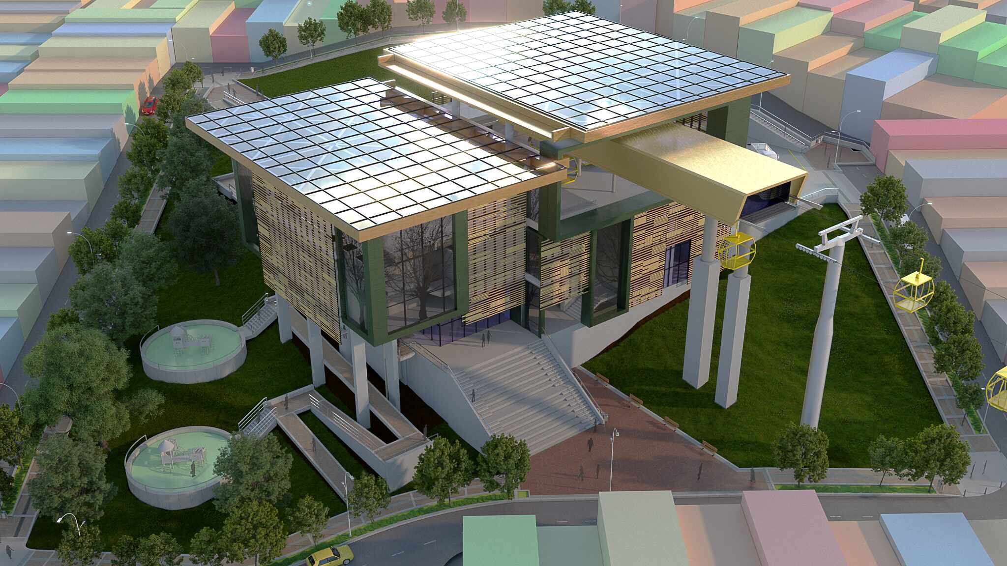 Render del Cable aéreo de Potosí