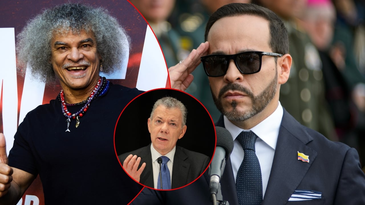 Carlos Valderrama, Juan Manuel Santos y Abelardo De La Espriella