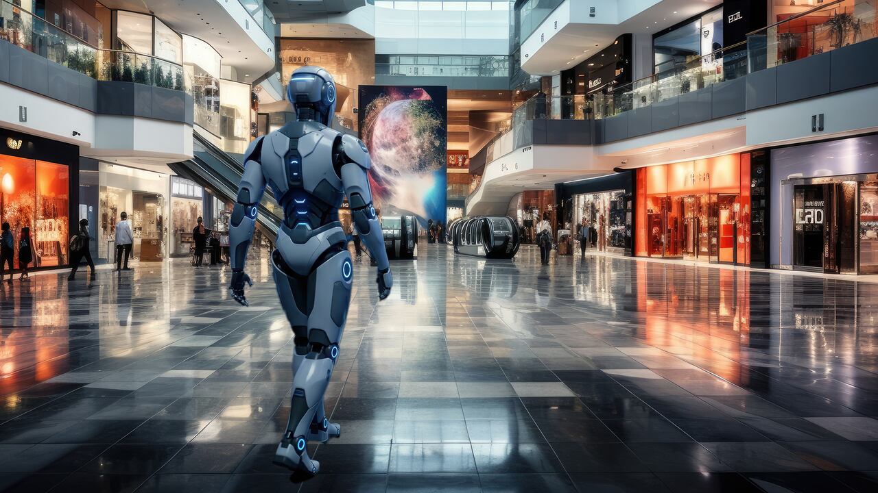 Robot humanoide como vigilante en centros comerciales