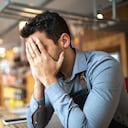 Worried owner at his small business