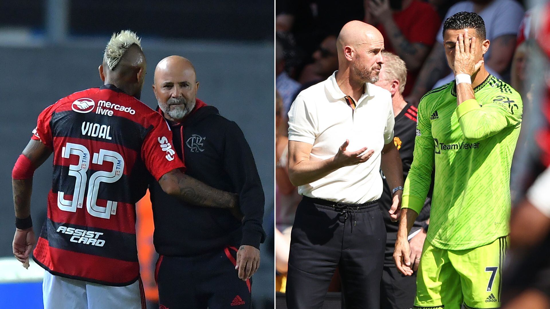 Arturo Vidal defendió a Cristiano Ronaldo de su relación con Ten Hag y atizó contra Sampaoli.