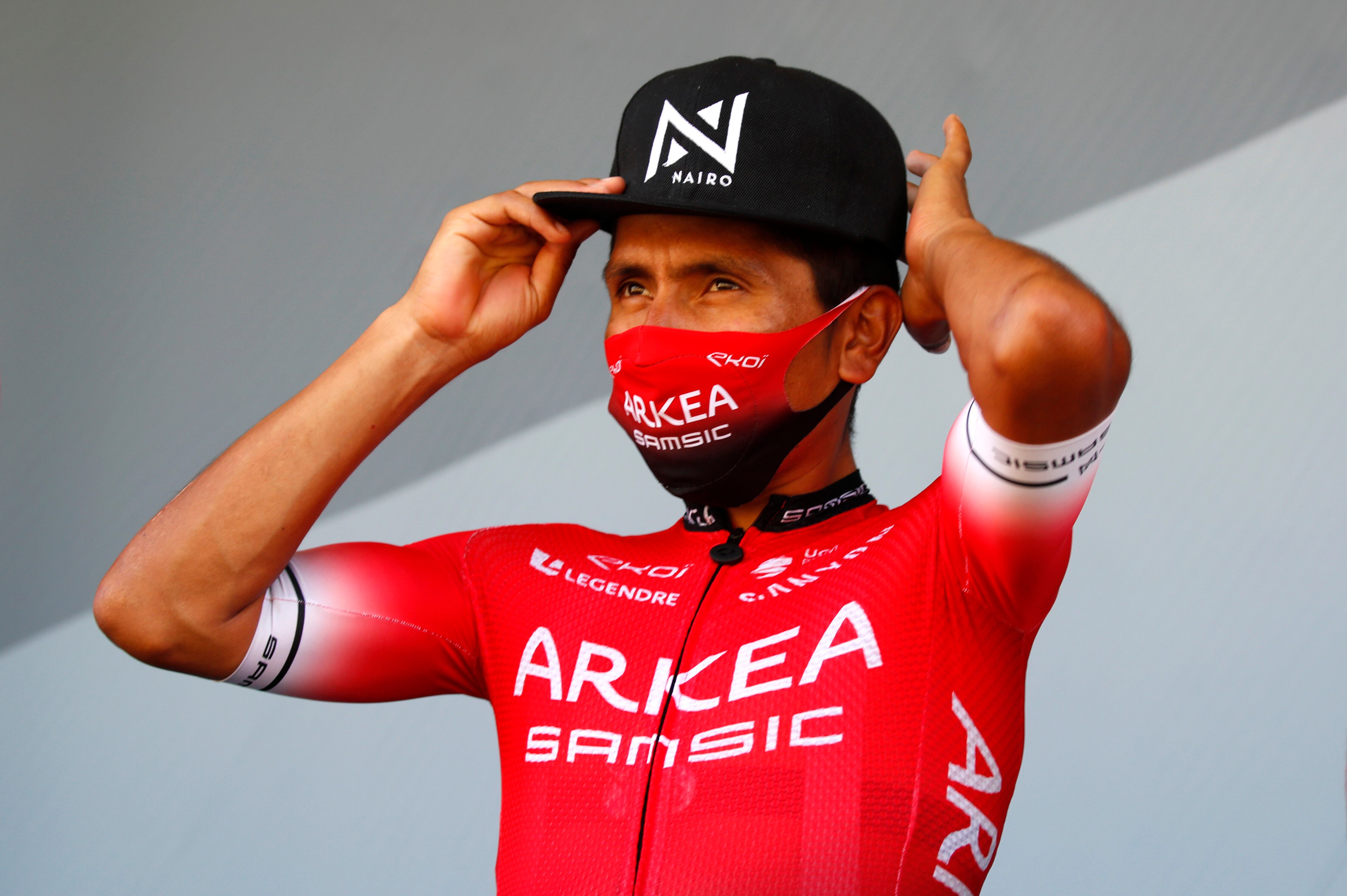 CANTAL, FRANCE - SEPTEMBER 11: Start / Nairo Quintana Rojas of Colombia and Team Arkea - Samsic / during the 107th Tour de France 2020, Stage 13 a 191,5km stage from Châtel-Guyon to Pas de Peyrol-Le Puy Mary Cantal 1589m / #TDF2020 / @LeTour / on September 11, 2020 in Cantal, France. (Photo by Sebastien Nogier - Pool/Getty Images)