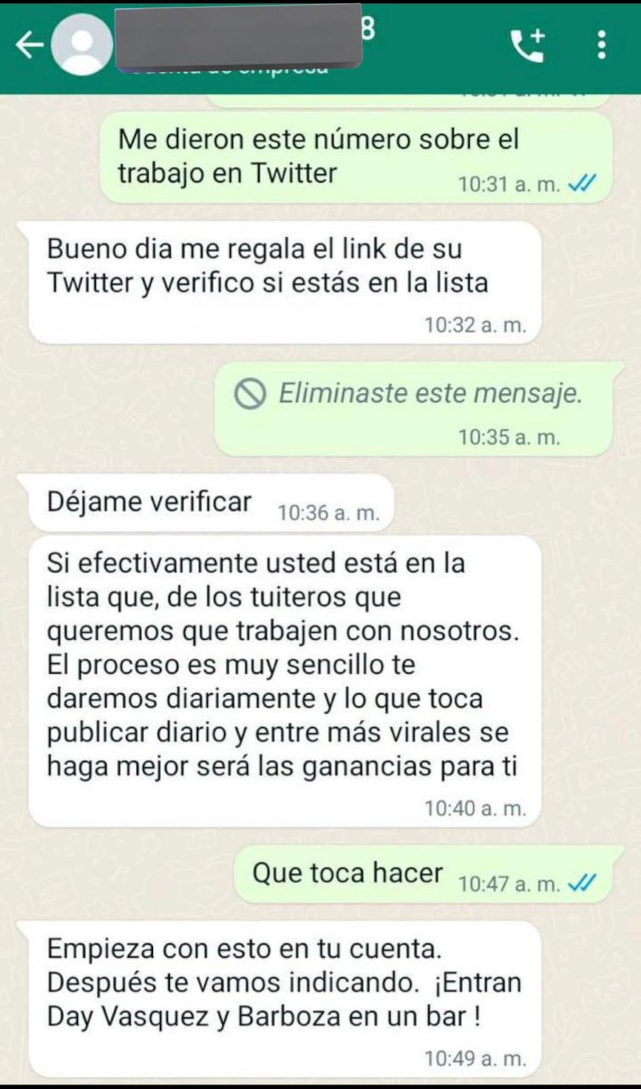 Day Vásquez, revela conversaciones sobre bodegas en su contra