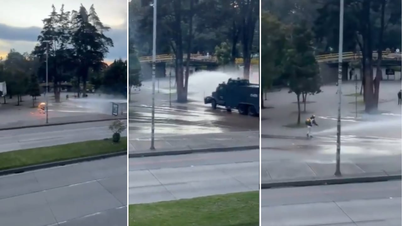 La tensión aumentó en los alrededores de la Universidad Nacional cuando encapuchados salieron nuevamente a la carrera 30 y lanzaron bombas incendiarias contra la fuerza pública.
