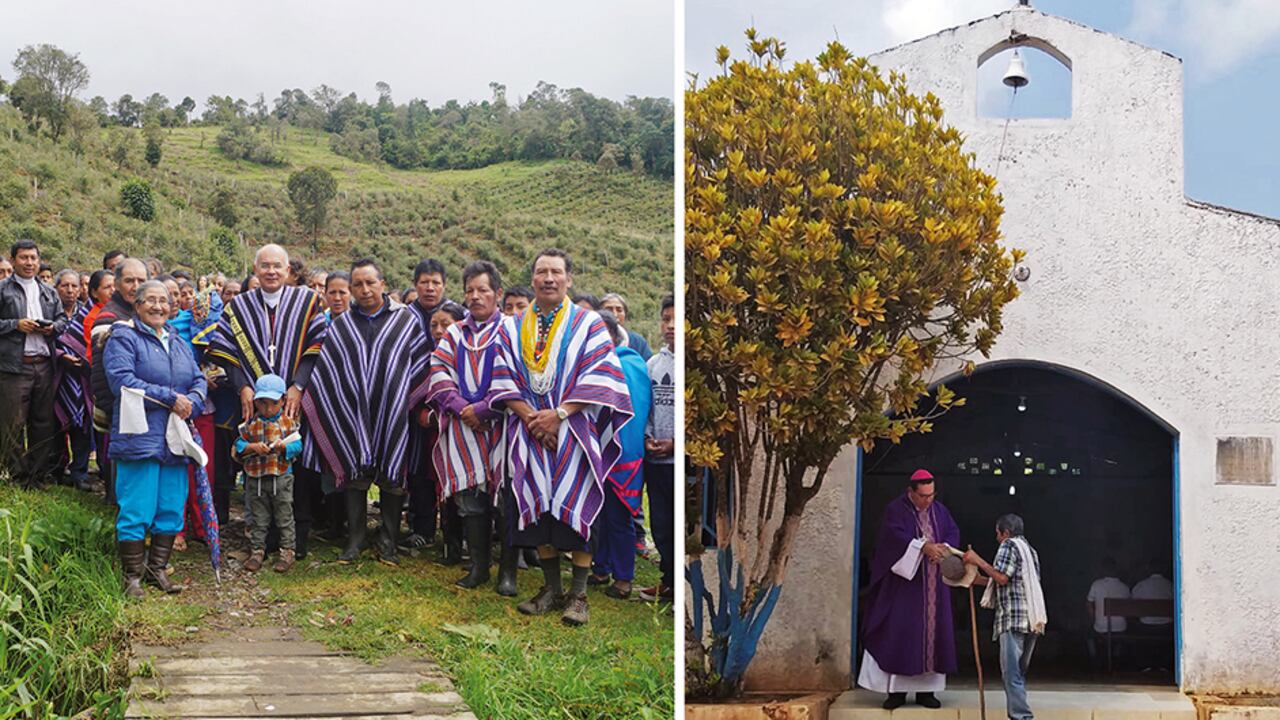 De manera regular, y sin mayor protección, los obispos viajan a los lugares más apartados de sus diócesis. A la izquierda, Luis A. Maldonado, obispo de Mocoa-Sibundoy. A la derecha, Ariel Lascarro, obispo de Magangué.