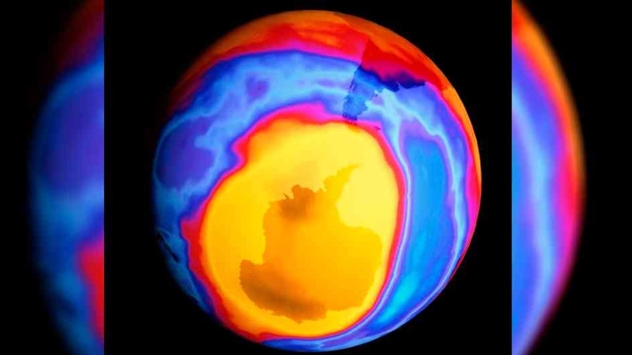 Así era el agujero de la capa de ozono sobre el Antártica en el año 2000.