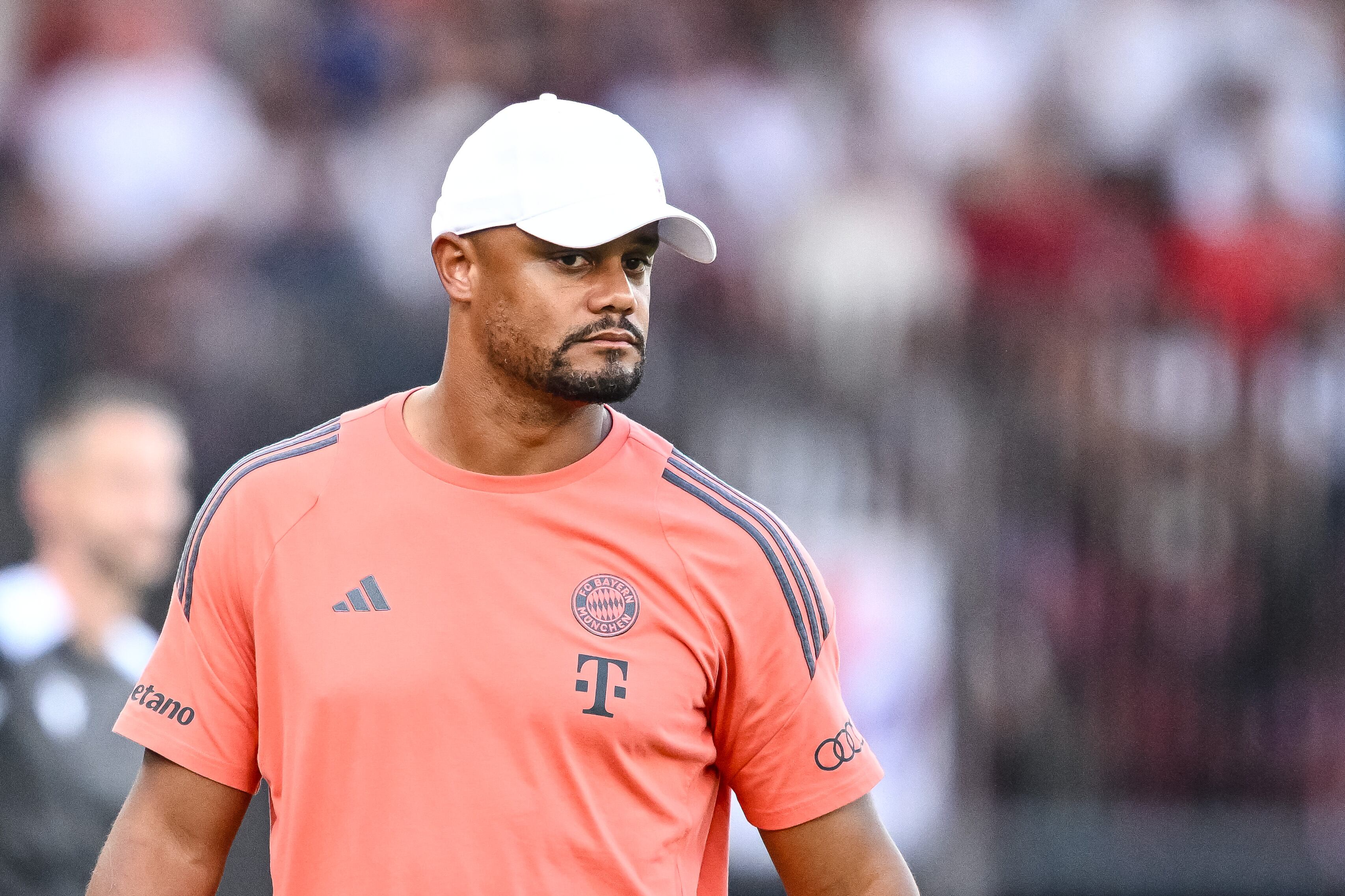 Zurich, Switzerland - August 12: head coach Vincent Kompany of Bayern Muenchen looks on during the pre-season friendly match between Grasshopper Club Zürich and FC Bayern München at Stadion Letzigrund on August 12, 2025 in Zurich, Switzerland. (Photo by Harry Langer/DeFodi Images/DeFodi via Getty Images)