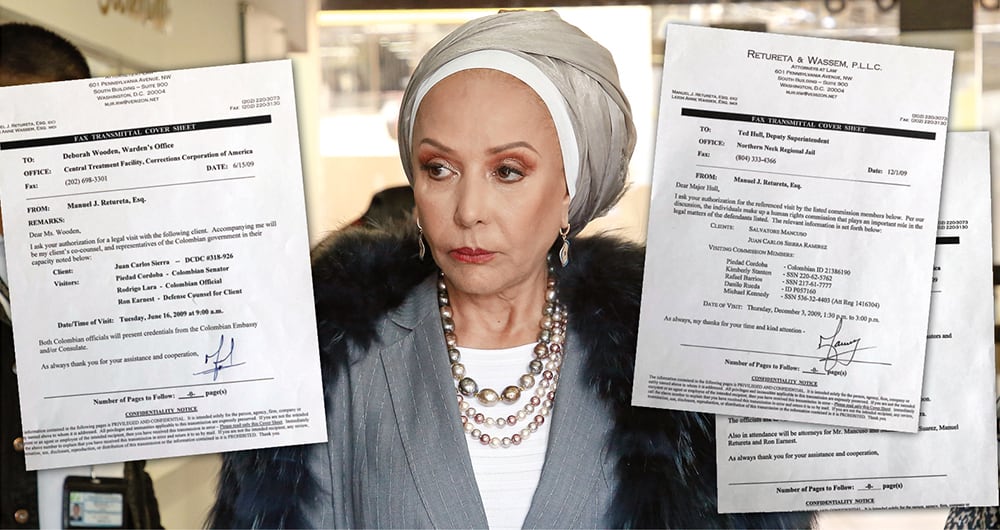 Estas son las solicitudes de visita que tramitó el abogado del Tuso, Manuel J. Retureta, para los encuentros de los senadores Piedad Córdoba e Iván Cepeda a cárceles de Estados Unidos. No iban en misión oficial.