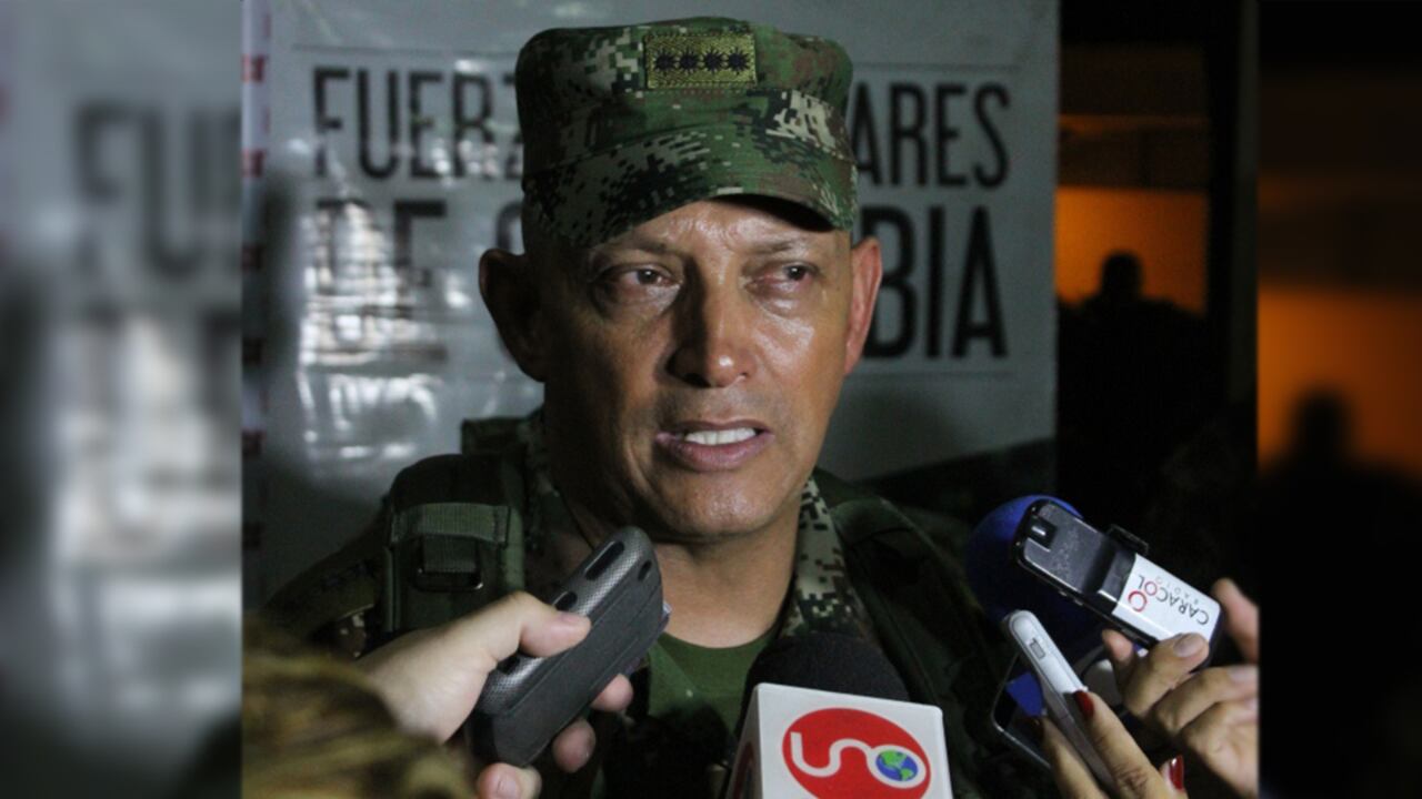 El general Jaime Lasprilla, durante la rueda de prensa.